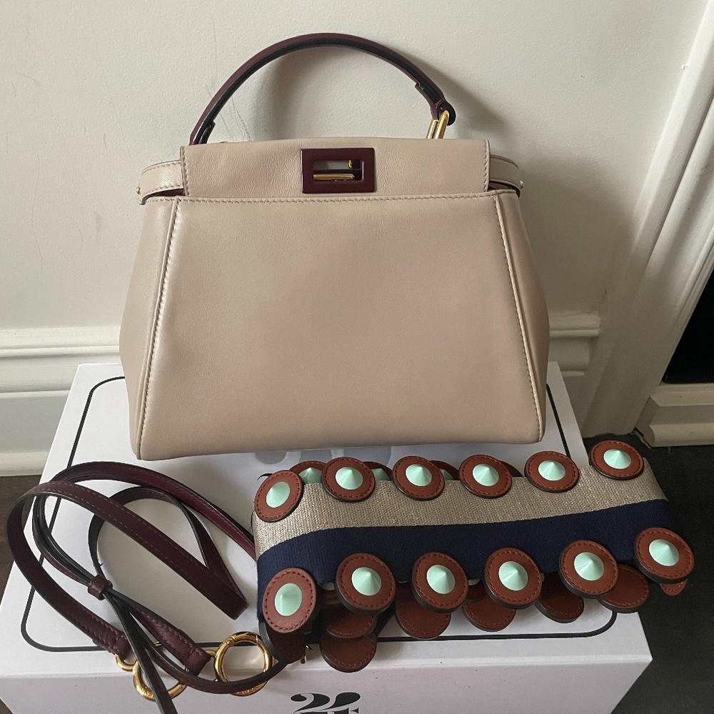 SOLD 2050 Fendi Peekaboo Mini Bicolor Crossbody Bag